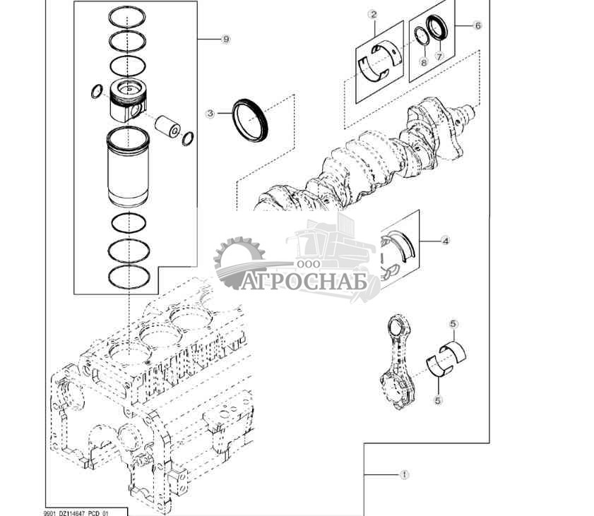 9901 Комплект для капитального ремонта двигателя (12) 
